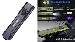 Jetbeam E26 Kunai 2000 lumen rechargeable flat EDC flashlight [upl. by Aicinat]