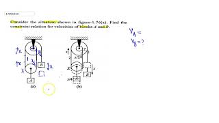 Consider the situation shown in figurel76 a Find the constraint relation for velocities of block [upl. by Trescott]