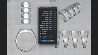 Square Signet Ring Rhino3D Automation Python Script Parametric 3D Modeling [upl. by Witkin]