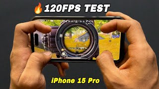 🔥 iPhone 15 Pro 120FPS TEST 😍 4 FINGER CLAW And Full Sensitivity pubgmobile [upl. by Handel630]