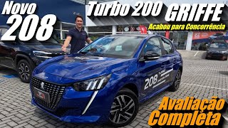 PEUGEOT 208 Turbo 200 GRIFFE 2024 Agora com novos equipamentos ADAS e muito  Avaliação completa [upl. by Sternberg455]