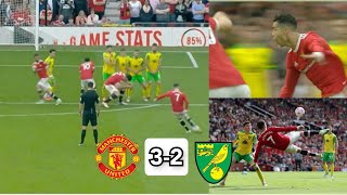 🔥 Crazy ❗ Ronaldo free kick seals hat trick against Norwich 😱 Old Trafford Man United vs Norwich [upl. by Felita924]