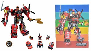 FIRE RESCUE TF Combiner  SEMBO Mecha of Steel  COMBINE  LEGO Compatible Bricks [upl. by Anyat]