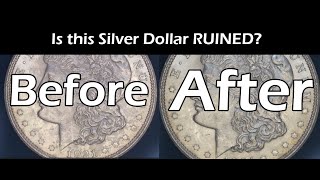 How To Restore A Silver Dollar With Acetone  Is This Morgan Dollar Ruined [upl. by Nylissej]