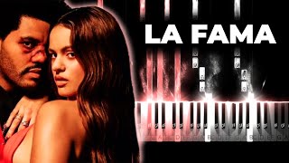 ROSALIA  LA FAMA The Weeknd piano karaoke instrumental cover [upl. by Comptom]