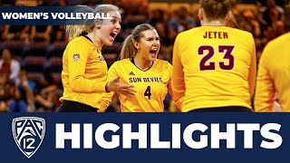 No 21 Arizona State vs No 3 Stanford Womens Volleyball Highlights  2023 Season [upl. by Aihsekal]