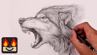 How To Draw a Wolf  Sketch Tutorial [upl. by Honan]