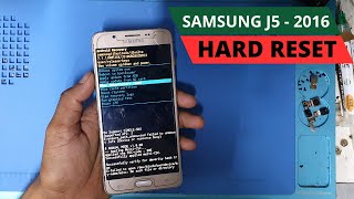 Samsung J5 16 Hard reset  How to Hard Reset Samsung Galaxy J5 2016  Samsung J5 6 Pattern Unlock [upl. by Drawoh]