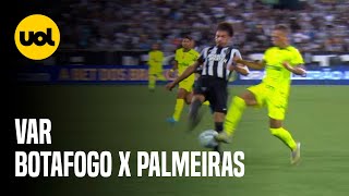 ÃUDIO DO VAR EM BOTAFOGO X PALMEIRAS FALA EM 4 ELEMENTOS PRA DEFINIR CARTÃƒO VERMELHO DE ADRYELSON [upl. by Allehs380]