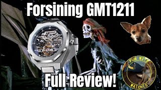 Forsining GMT1211 Skeleton Automatic Watch Review [upl. by Olfe644]