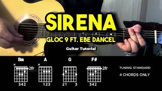 Sirena  Gloc 9 ft Ebe Dancel  Easy Guitar Chords Tutorial For Beginners CHORDS amp LYRICS [upl. by Ahsyad]