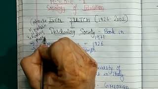 IGNOU MA SOCIOLOGY  MSOE 1  IMPORTANT QUESTIONS  IVAN ILLICH  Deschooling Society [upl. by Georgianne]