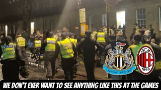 AC Milan ULTRAS INVASION in Newcastle [upl. by Ulphiah493]