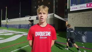 Duquesne M Soccer Jesper Moksnes 102224 [upl. by Hermon]