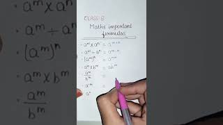 Class 8 maths important formulas shortsshortsfeedshortvideo [upl. by Lorant]