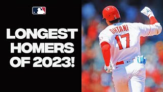 MOONSHOTS The 15 longest home runs of the 2023 season Ohtani Acuña and more [upl. by Ximena]