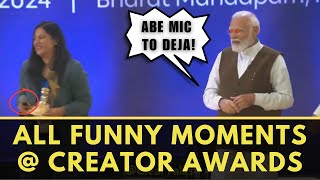 PM Modi All Funny Moments At Creator Awards [upl. by Anirrak]