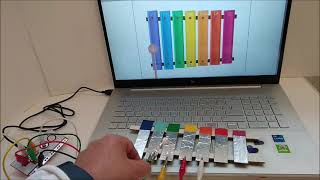 3  Xilofono da suonare alla lim e su quello costruito con scratch makey makey cartone alluminio [upl. by Otilrac753]