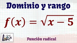 Dominio y rango de una función radical  Ejercicio 2  La Prof Lina M3 [upl. by Elboa]