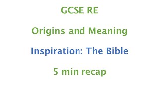 GCSE RE Eduqas  Inspiration amp the Bible 5min recap [upl. by Haissem]