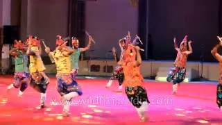 Gujarati folk dancers perform Garba dance in Manipur East meets West [upl. by Nahtanod961]