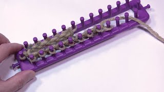 How to Loom Knit for Beginners Flat Panel with Cast On Rows amp Cast Off [upl. by Stacy197]