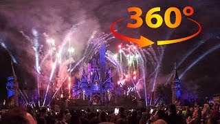 360  VR 4K Happily Ever After Fireworks Spatial Audio at Magic Kingdom Walt Disney World  USA [upl. by Akiwak]