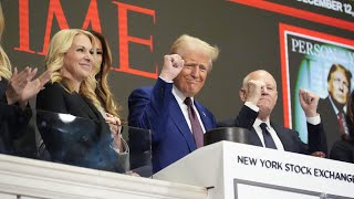 Donald Trump delivers ‘brutal’ message to Kamala Harris as he rings the NY stock exchange bell [upl. by Zoilla]