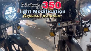 Meteor 350 lights upgrade  original head light upgrade  Adorable travelers [upl. by Garv471]