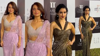 Kusha Kapila amp Sanya Malhotra at Tarun Tahiliani Art Mumbai [upl. by Nyla]