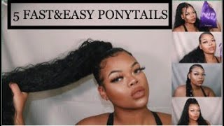 PONYTAIL HAIRSTYLES with drawstring ponytail extension Neferis HairSafiya Bae [upl. by Alie]