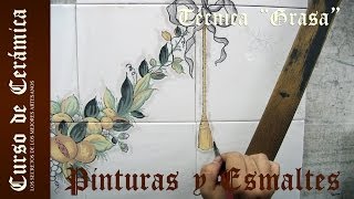 Curso de Cerámica  Como Pintar un Azulejo con la Técnica a la Grasa [upl. by Anaik]