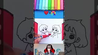 DIY teman sejati 🥰 Best Friend👩 ❤️ 👩 Give it to your Best Friend shorts satisfying drawing [upl. by Naved996]