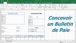 Concevoir un bulletin de Paie sur Excel étape par étape [upl. by Assertal]