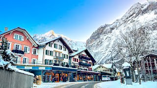 Winter in the Swiss Alps ❄️ Grindelwald is full of snow 🇨🇭 Scenic drive [upl. by Oidiple]