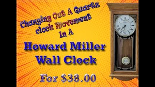 Replacing A Howard Miller Wall Clock Movement Replacement movement for a Hermle 2114 or a 2115 [upl. by Villiers459]