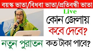 বয়স্ক বিধবা প্রতিবন্ধী ভাতার টাকা  Boyosko Bidova Vata Taka Kobe Dibe 2023 [upl. by Regor]