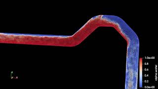 OpenFoam 3D CFD  interFoam LES kEqn turbulent pipe flow simulation [upl. by Tartaglia]