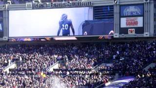 Terrell Suggs Ed Reed and Ray Lewis Introductions  Divisional Playoff vs Texans  11512 [upl. by Ahsa]