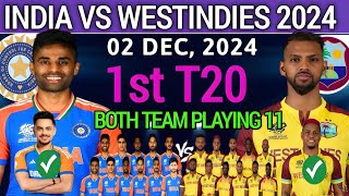 India vs West Indies 1st T20 Playing11IND VS WI T20 Series 2024Ind vs WI 1st T20 Final Playing11 [upl. by Zeiler811]