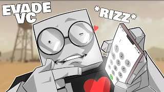 RIZZING IN EVADE  Roblox Evade VC Funny Moments [upl. by Attaymik]