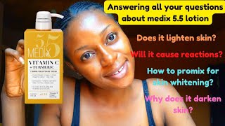 Medix 55 vitamin C amp tumeric body lotion reviewthe best body lotion for a brighter amp glowing skin✨ [upl. by Elwina]