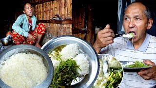 jungle mans wife cooks chayote shoots curry amp rice for lunch  milk curd [upl. by Hsihsa]