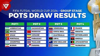 🔵 Pots Draw Results FIFA Futsal World Cup Uzbekistan 2024 [upl. by Ihcas679]