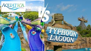 Disneys Typhoon Lagoon vs SeaWorlds Aquatica Which Water Park is Better [upl. by Htnnek512]