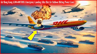 Air Hong Kong A300600f DHL Emergency Landing After Hot Air Balloon Hitting Power Lines shorts [upl. by Ahselrak148]