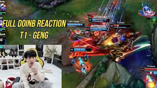 REACTION DOINB FULL TRẬN T1 vs GENG  TỤI NÀY CÓ THỂ ĐÁNH ĐƯỢC NHƯ VẬY LUÔN  NEIT TV [upl. by Aynosal753]