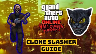 How to UNLOCK the BLACK CREEPY CAT MASK and GUIDE to SUMMON the CLONE SLASHER on GTA ONLINE [upl. by Rostand]