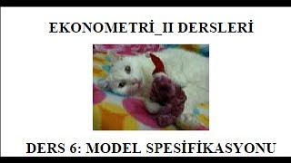 EKONOMETRİ II MODEL SPESİFİKASYONU [upl. by Kleper764]