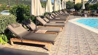 The Civilised Clio Hotel Alykes Zante August 2024 Morning Pool  Peak Season  No Reserved Sunbeds [upl. by Lazarus]